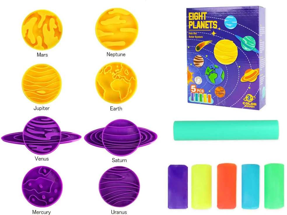 Jokomisiada Edukacinis plastilinių planetų rinkinys Saulės sistemos pelėsiai