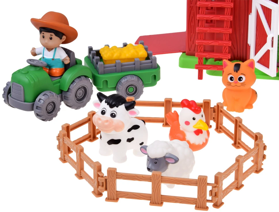 Jokomisiada FARM Opening barn + 10 figures, tractor, and farm accessories ZA6384