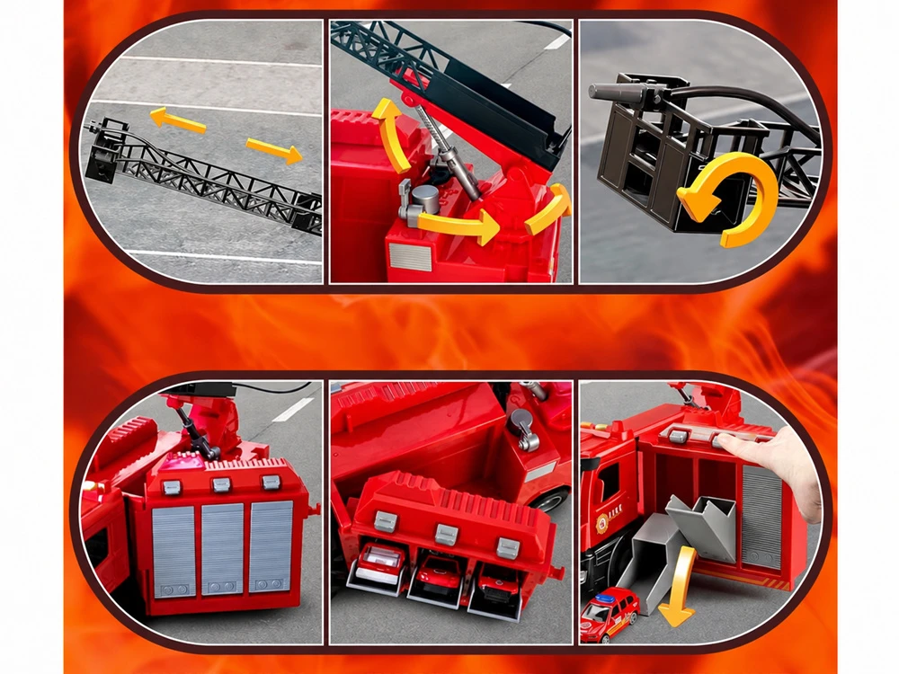 Jokomisiada FIRE BRIGADE transforming Light, sound, water spray + 4 cars ZA6560