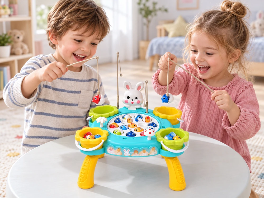 Jokomisiada Fishing Game Magnetic Rods Rotating Board Skill Game ZA6337