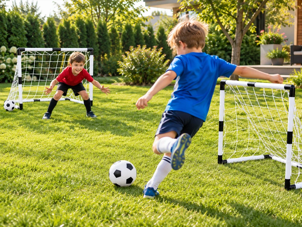 Jokomisiada Football Set for Children 2 Goals 95 cm 2 Soft Balls Pump SP0886