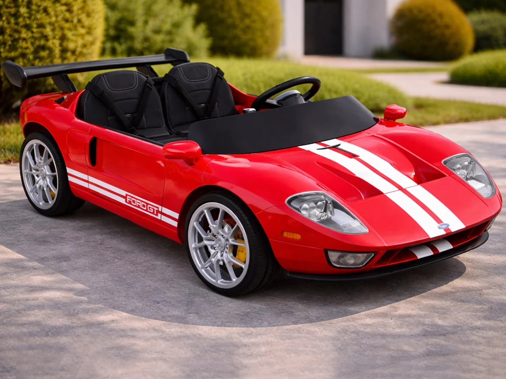„Jokomisiada Ford GT“ 4 variklių akumuliatorinis vaikiškas automobilis su nuotolinio valdymo pultu 2 asmenims PA0337