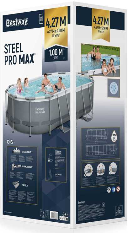 Bestway 56620 "Power Steel" 427 x 250 x 100 cm, ovalaus baseino rinkinys