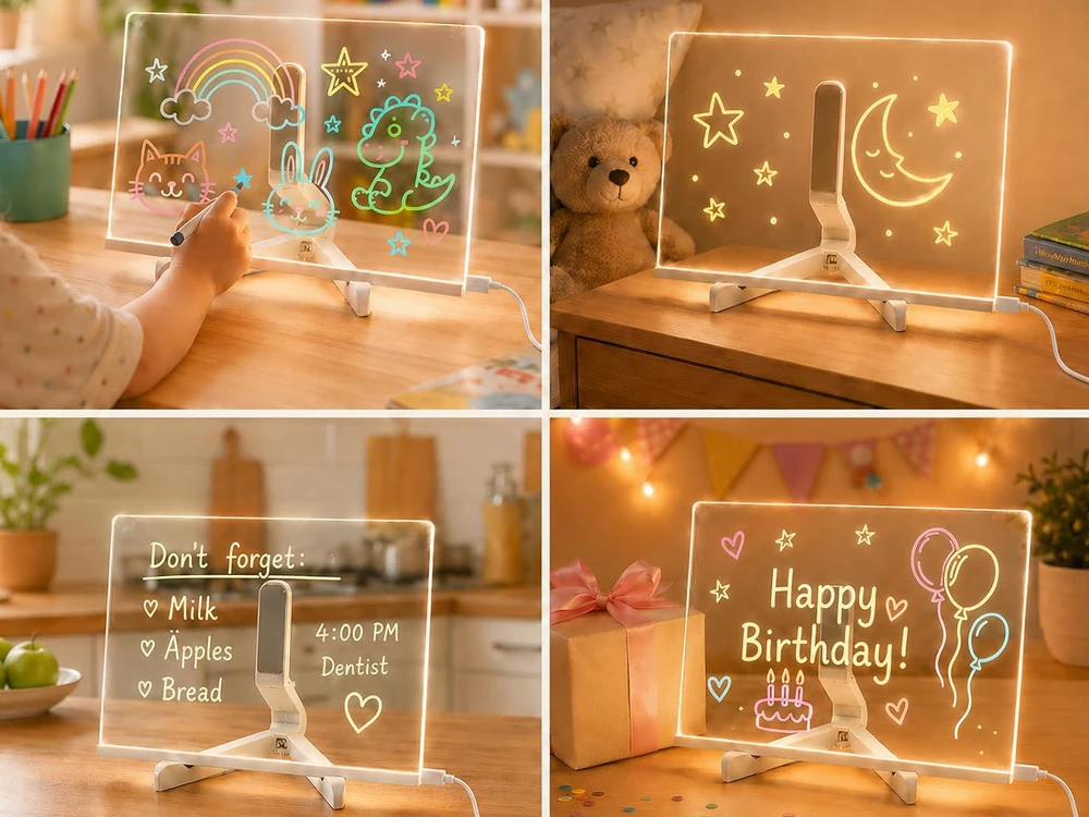 Dėlionė Jokomisiada Illuminated LED Drawing and Painting Board with 7 Markers and Stand ZA6326