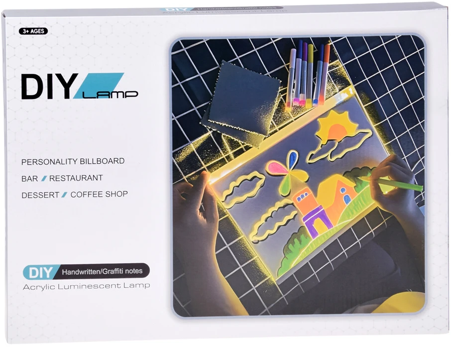 Dėlionė Jokomisiada Illuminated LED Drawing and Painting Board with 7 Markers and Stand ZA6326