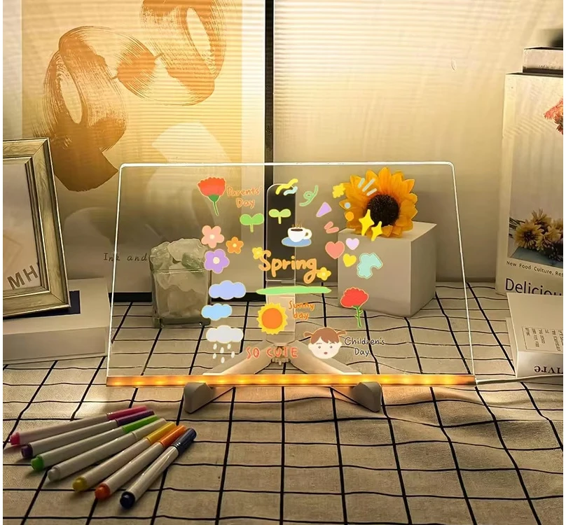 Dėlionė Jokomisiada Illuminated LED Drawing and Painting Board with 7 Markers and Stand ZA6326