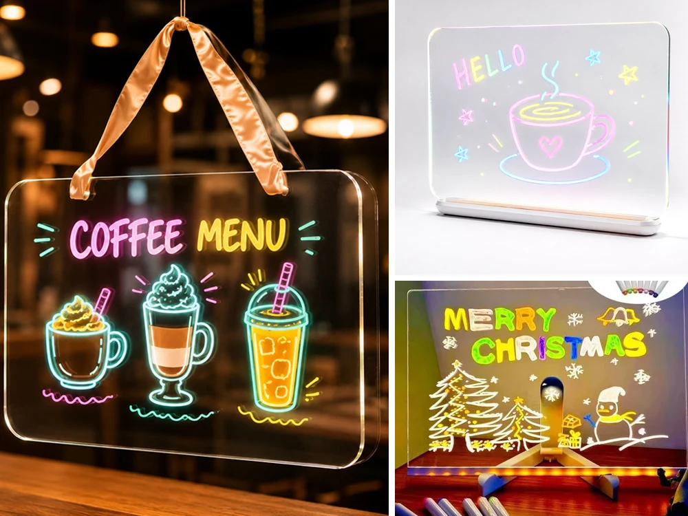 Dėlionė Jokomisiada Illuminated LED Drawing and Painting Board with 7 Markers and Stand ZA6326