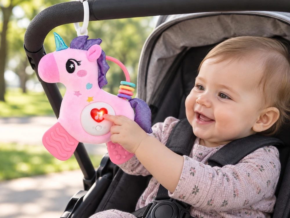 Jokomisiada Interactive baby pendant UNICORN teether, 12 melodies ZA6349