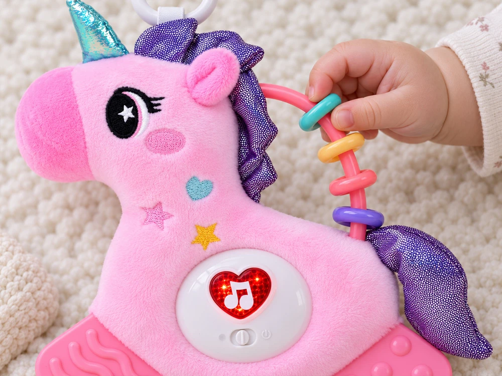 Jokomisiada Interactive baby pendant UNICORN teether, 12 melodies ZA6349