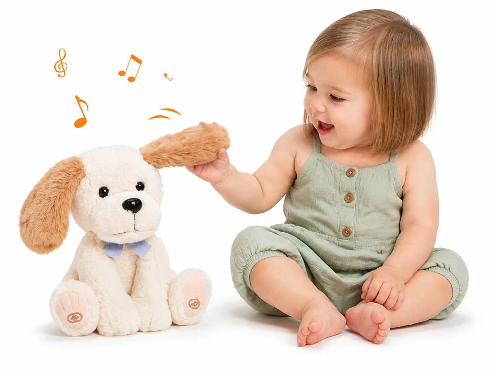Jokomisiada Interactive Plush Dog Records and Repeats Words, Music and Moving Ears ZA6333