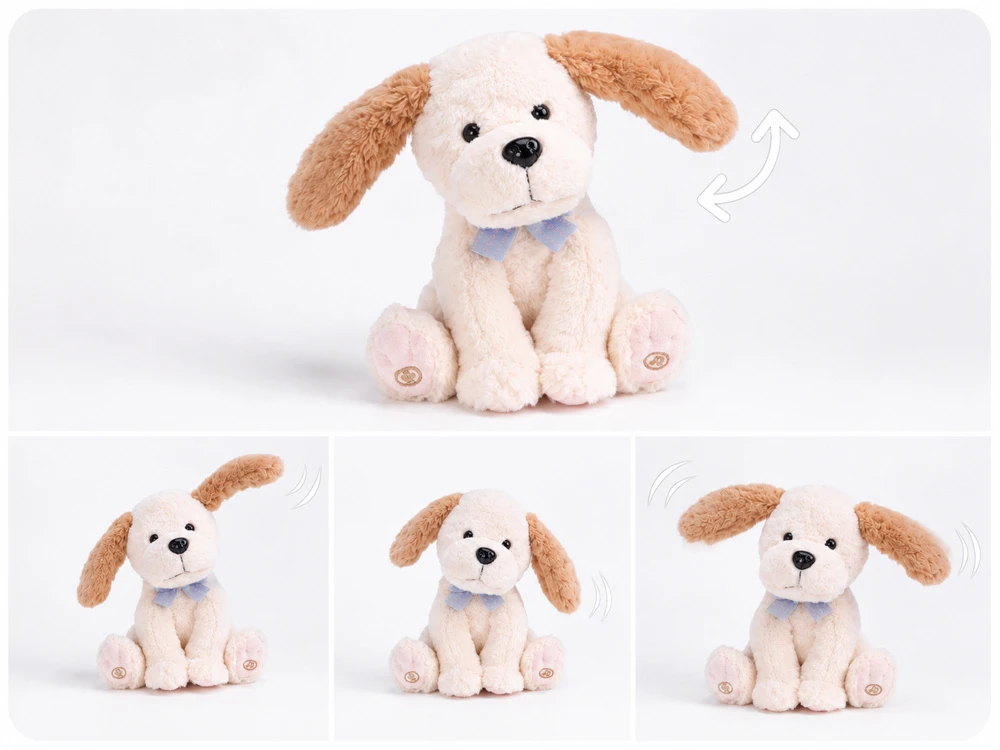 Jokomisiada Interactive Plush Dog Records and Repeats Words, Music and Moving Ears ZA6333