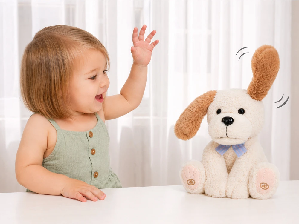 Jokomisiada Interactive Plush Dog Records and Repeats Words, Music and Moving Ears ZA6333