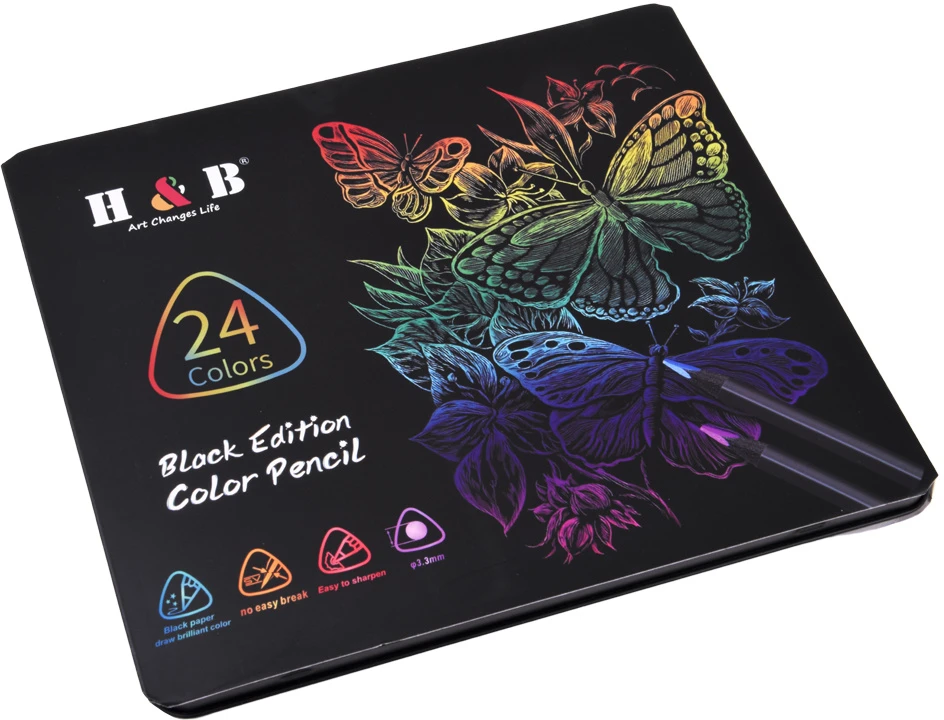 Dėlionė Jokomisiada Juodas Edition Colored Pencils 24 Colors 3.3 mm AP0124