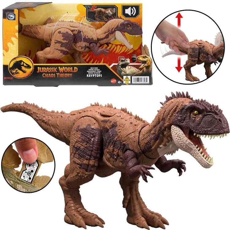 Mattel Kryptops Juros periodo pasaulio dinozauro figūrėlė su laukiniu riaumojimu ir judančiomis dalimis ZA6057