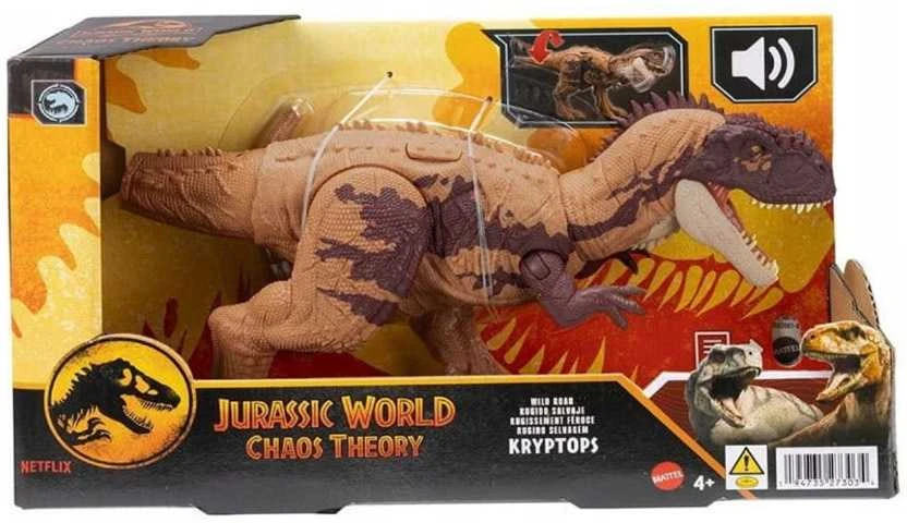 Mattel Kryptops Juros periodo pasaulio dinozauro figūrėlė su laukiniu riaumojimu ir judančiomis dalimis ZA6057