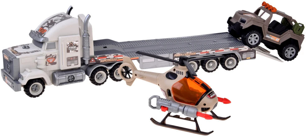 Jokomisiada Large Military Army Playset Truck Tank Helicopter Missiles ZA6365