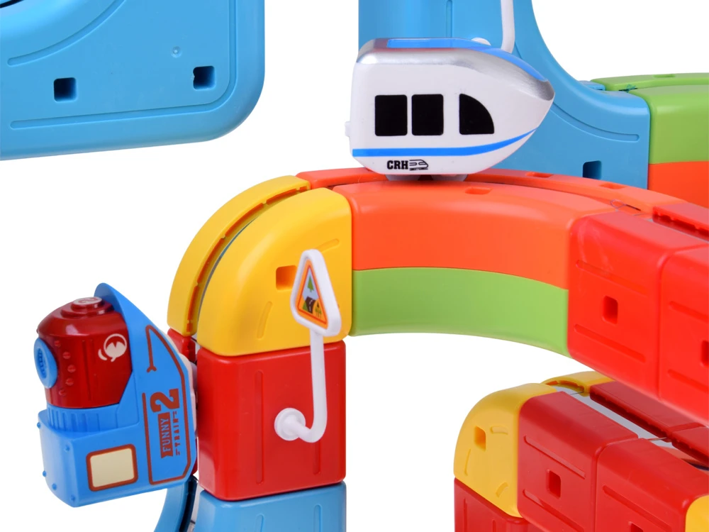 Jokomisiada MAGNETIC BLOCKS Magnetic track for trains - 178pcs DIY train ZA6331