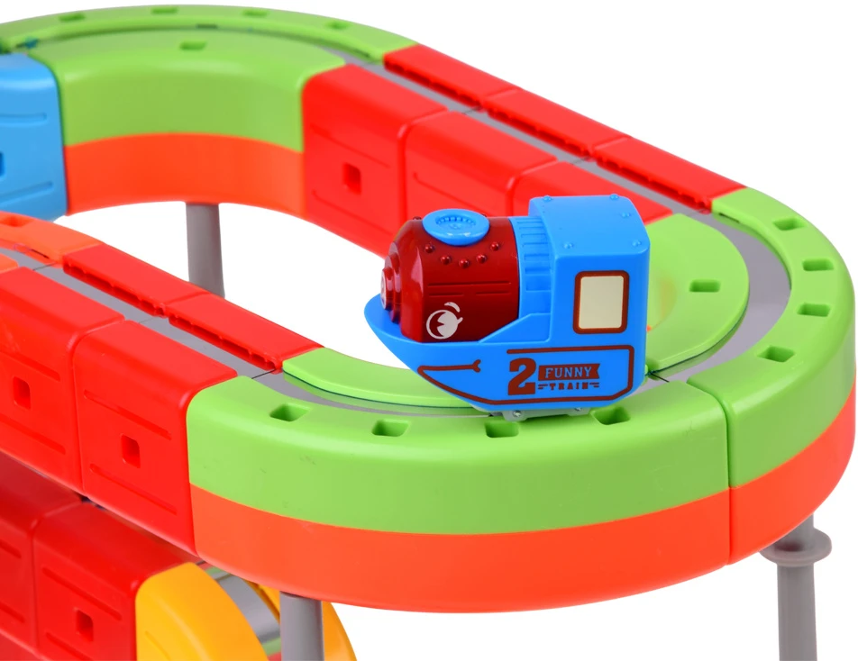 Jokomisiada MAGNETIC BLOCKS Magnetic track for trains - 178pcs DIY train ZA6331