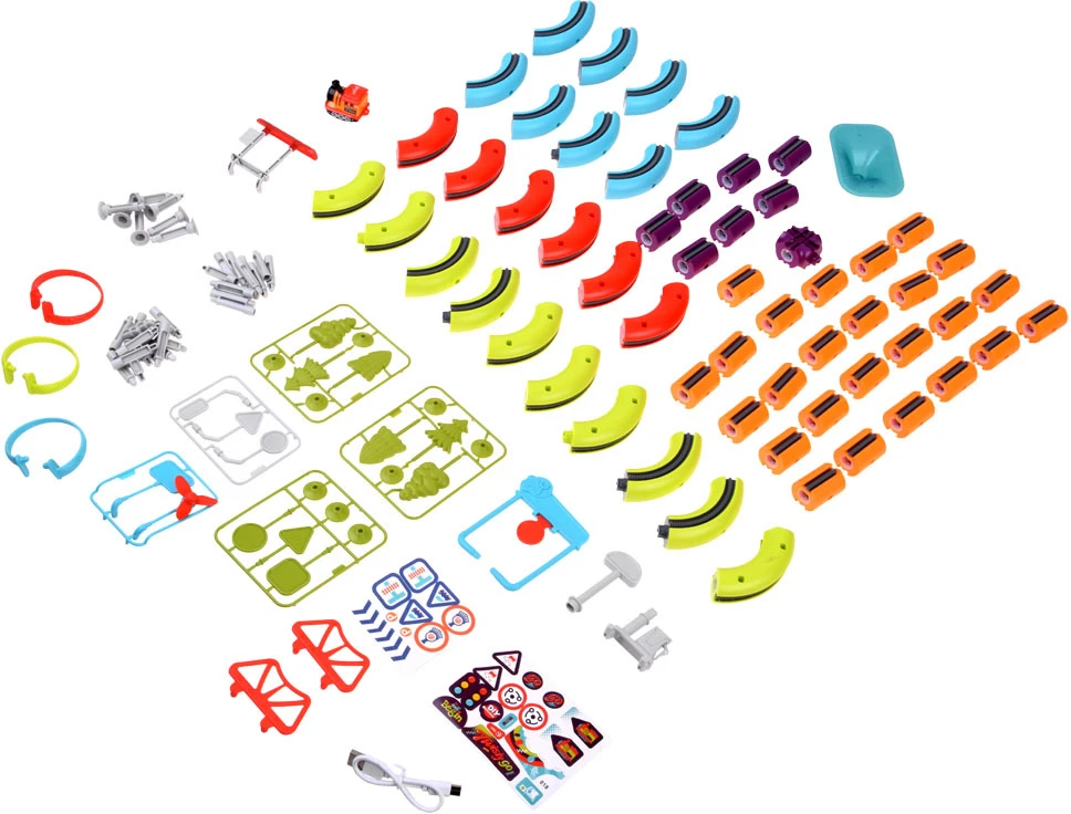 Jokomisiada MAGNETIC BLOCKS Magnetic track for trains - 114pcs DIY train ZA6578