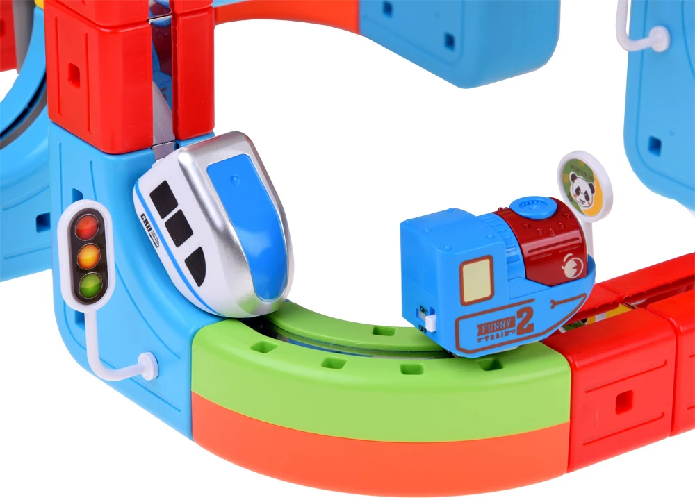 Jokomisiada MAGNETIC BLOCKS Magnetic track for trains - 178pcs DIY train ZA6331