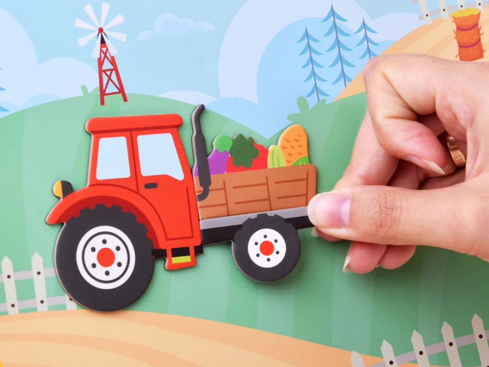 Dėlionė Jokomisiada Magnetic board book Farm 41 Pieces Educational puzzle ZA6413