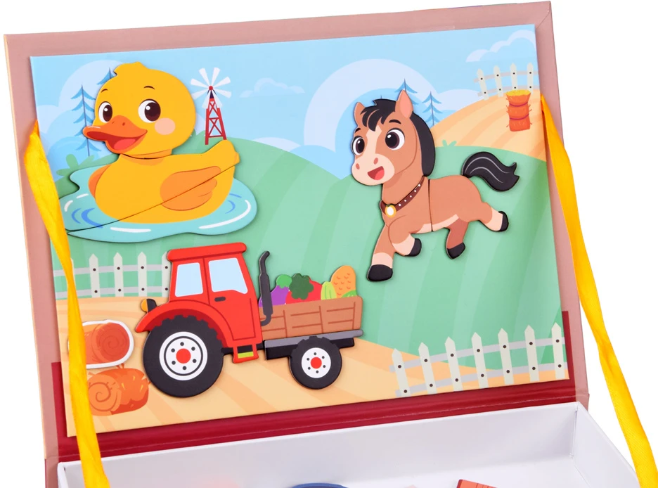 Dėlionė Jokomisiada Magnetic board book Farm 41 Pieces Educational puzzle ZA6413