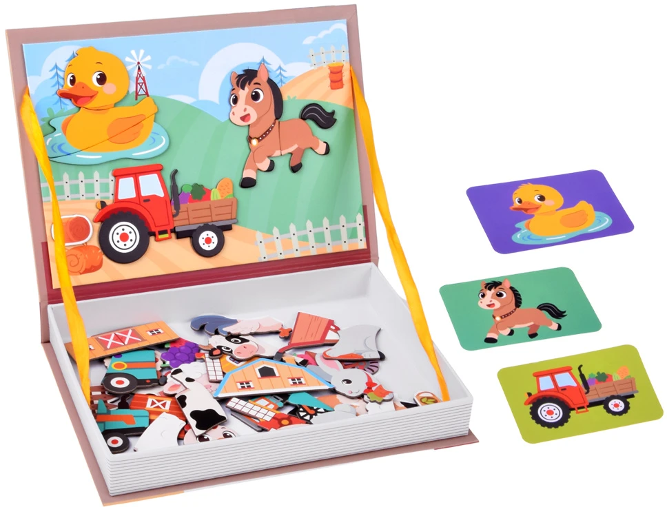 Dėlionė Jokomisiada Magnetic board book Farm 41 Pieces Educational puzzle ZA6413