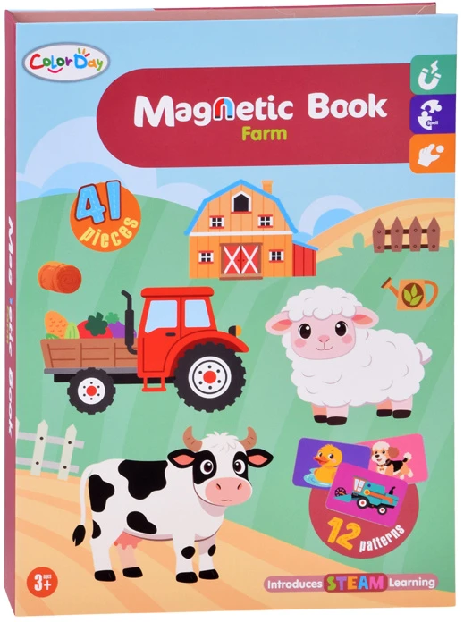 Dėlionė Jokomisiada Magnetic board book Farm 41 Pieces Educational puzzle ZA6413