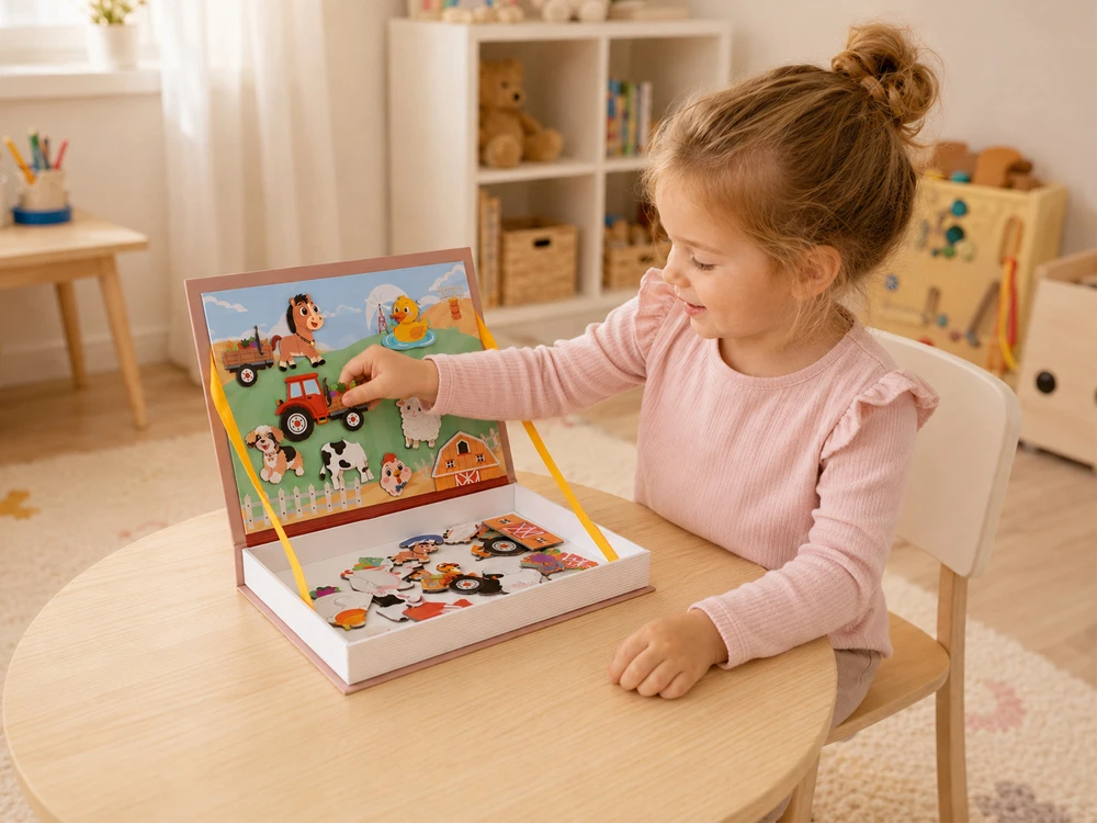 Dėlionė Jokomisiada Magnetic board book Farm 41 Pieces Educational puzzle ZA6413