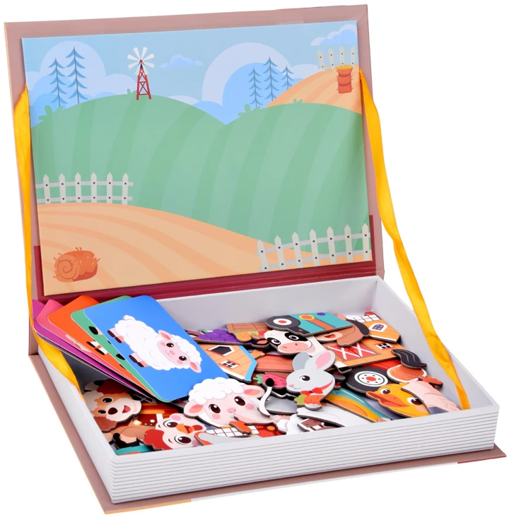 Dėlionė Jokomisiada Magnetic board book Farm 41 Pieces Educational puzzle ZA6413