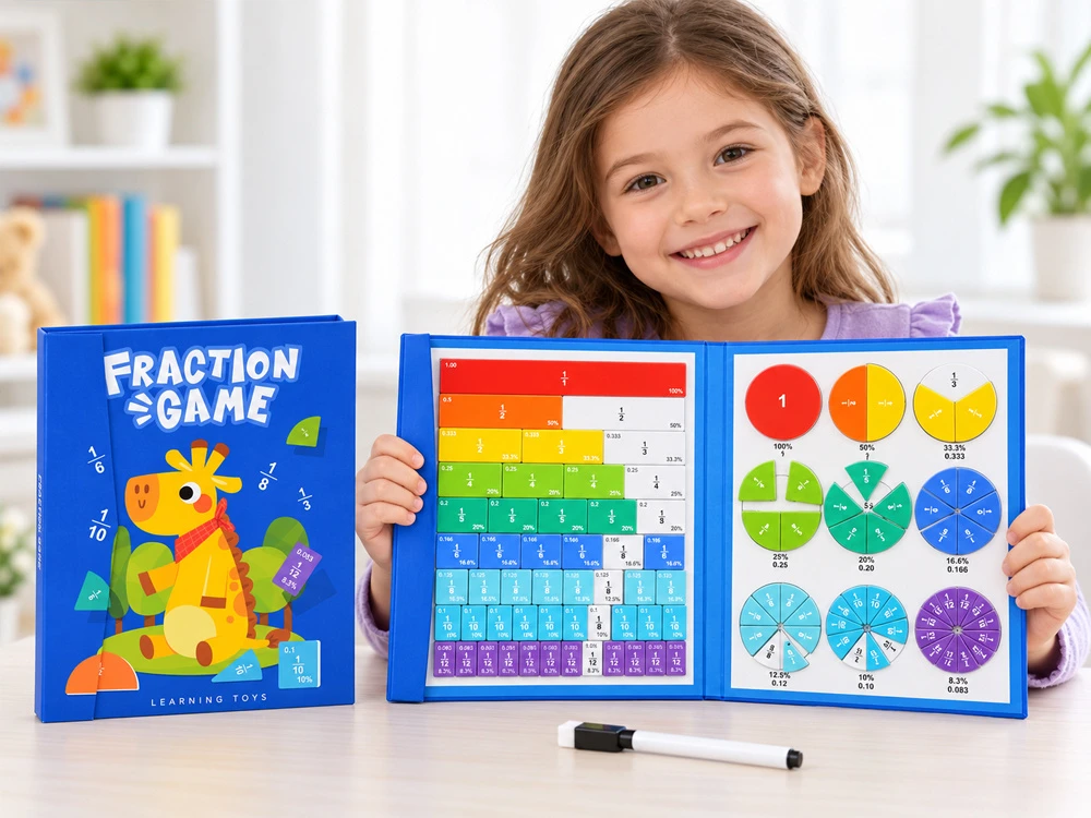 Jokomisiada Magnetic Fraction Learning Set Maths for Kids Fractions ZA6609