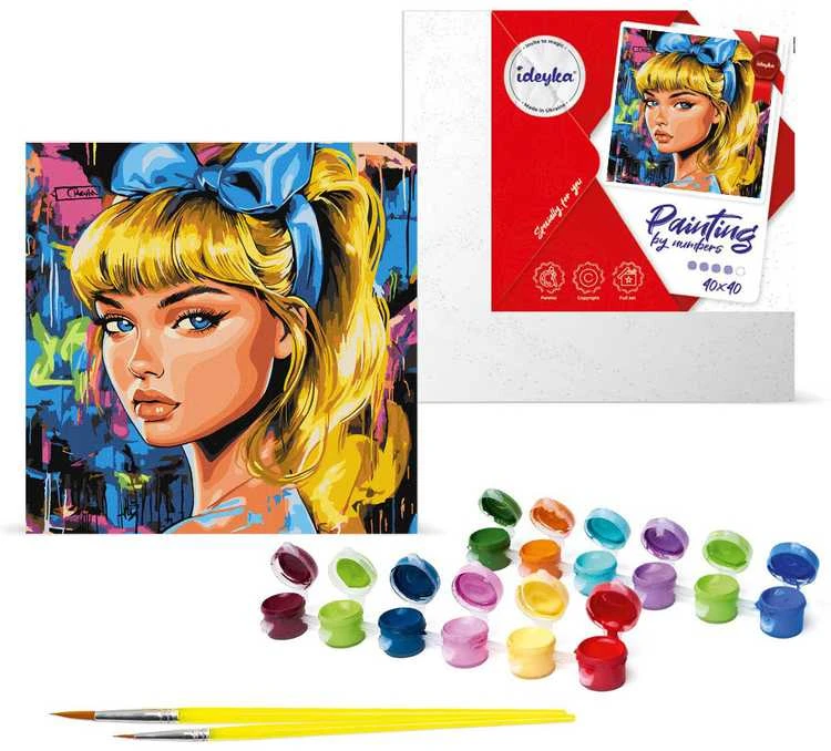 Ideyka KHO8602 Drobės tapyba po numeriais Modernus Pelenė 40 x 40 cm