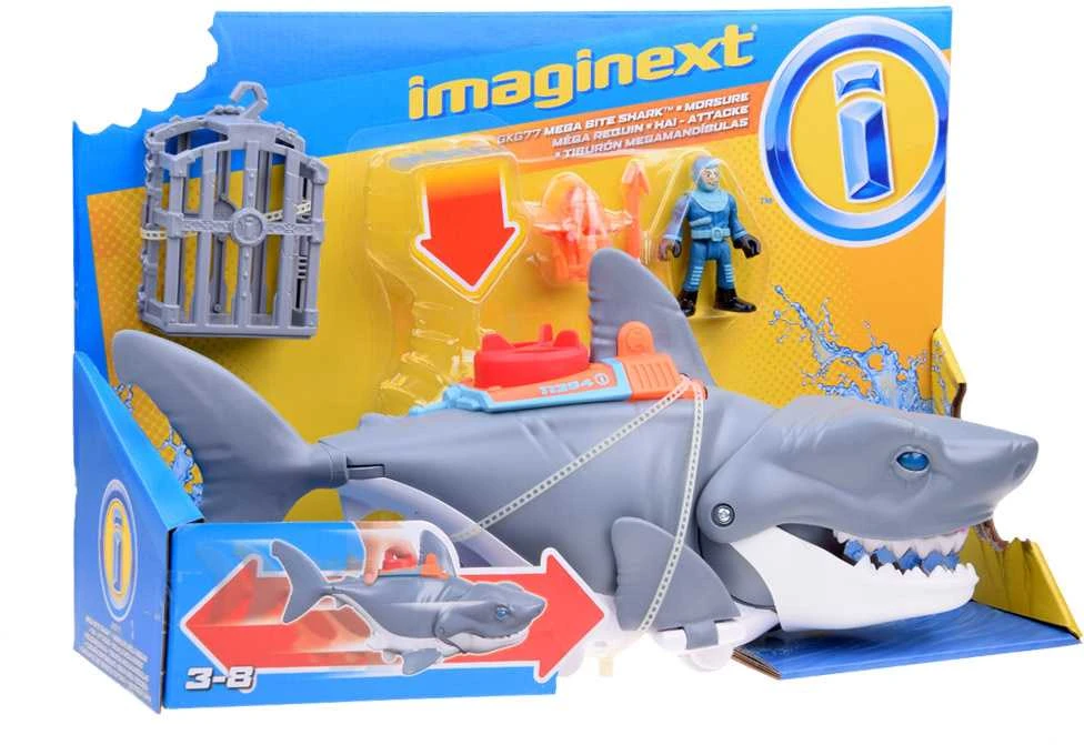 Fisher Price Mattel Imaginext Mega mechaninė ryklio ataka, judanti burna ZA5438