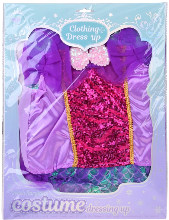 Jokomisiada Mermaid Costume for Girls with Top and Shimmering Fish-Scale Skirt ZA6382
