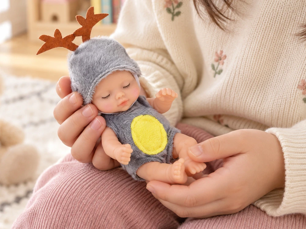 Jokomisiada Mini Baby Doll Reindeer 11 cm Movable Arms, Legs and Head ZA6454