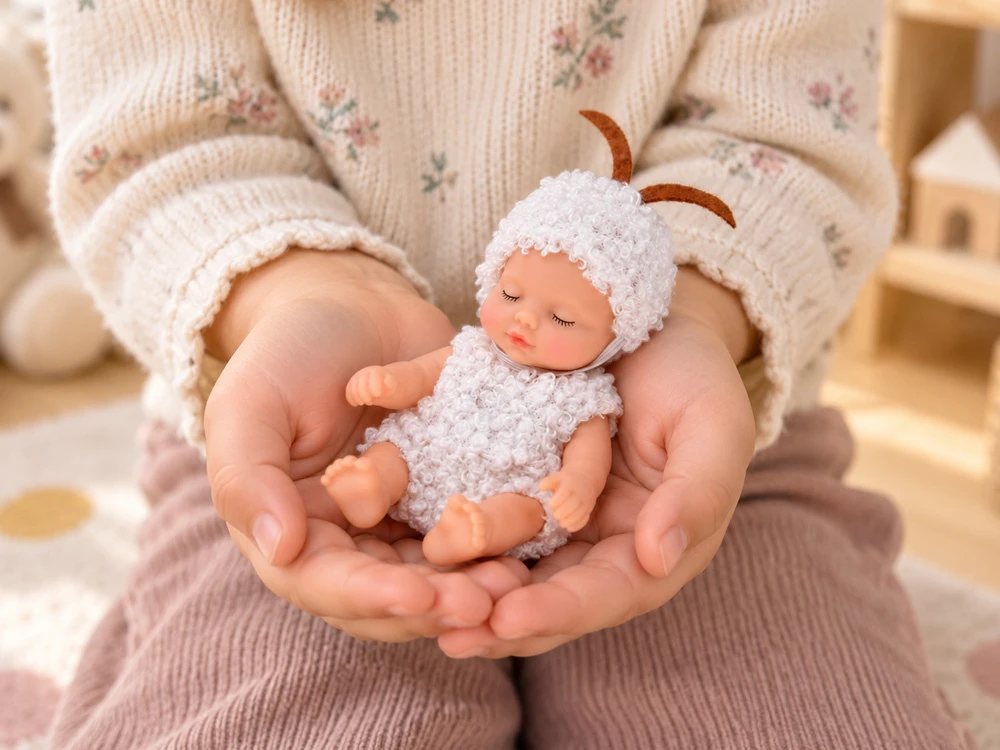 Jokomisiada Mini Baby Doll Sheep 11 cm Movable Arms, Legs and Head ZA6454