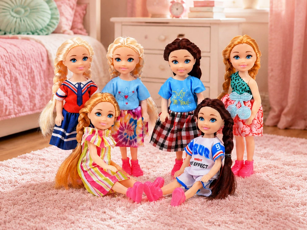 Jokomisiada Mini LALECZKI do domku Rinkinys 6 laleczek mała lalka księżniczki 14cm ZA6176