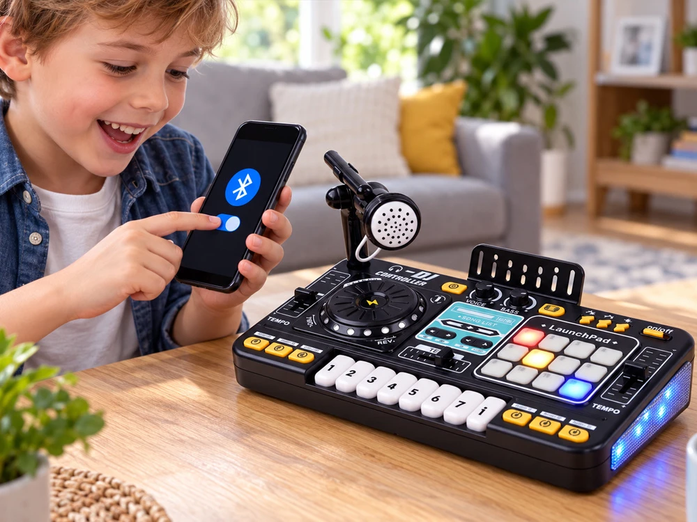 Jokomisiada MIXER DJ Controller Illuminated console for children + microphone ZA6303
