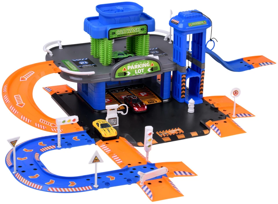 Jokomisiada Multi-storey car park 3 in 1: car wash, elevator, ramps, water discharge + 3 cars ZA6283