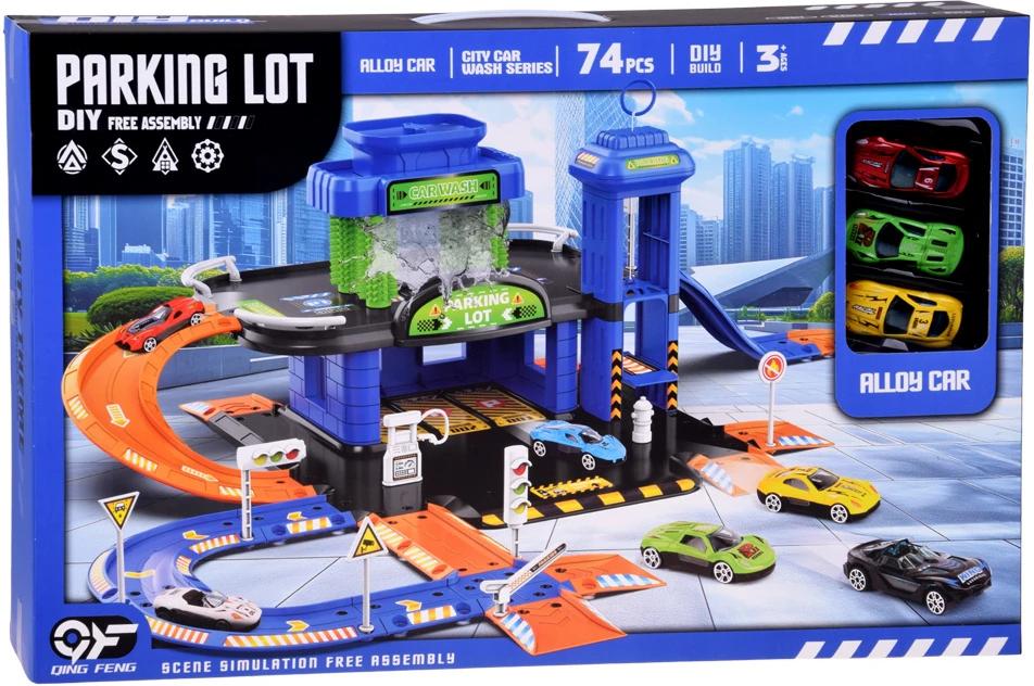 Jokomisiada Multi-storey car park 3 in 1: car wash, elevator, ramps, water discharge + 3 cars ZA6283