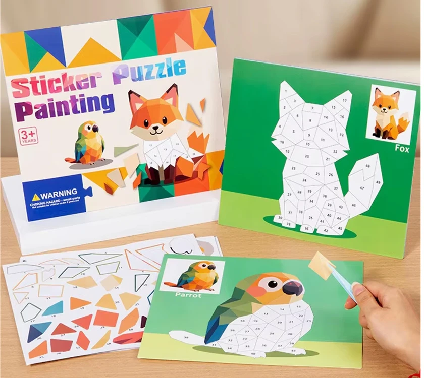 Jokomisiada Numerical mosaic - gluing by numbers ANIMALS 8 pictures ZA6629 A