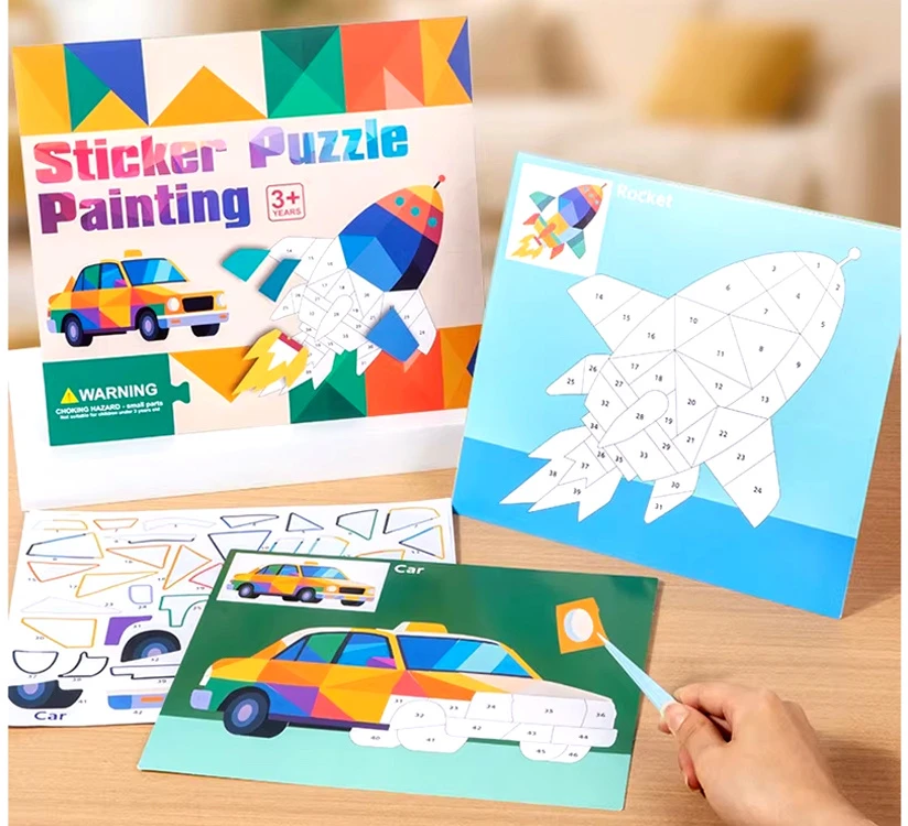 Jokomisiada Numerical mosaic - gluing by numbers VEHICLES 8 pictures ZA6629 B