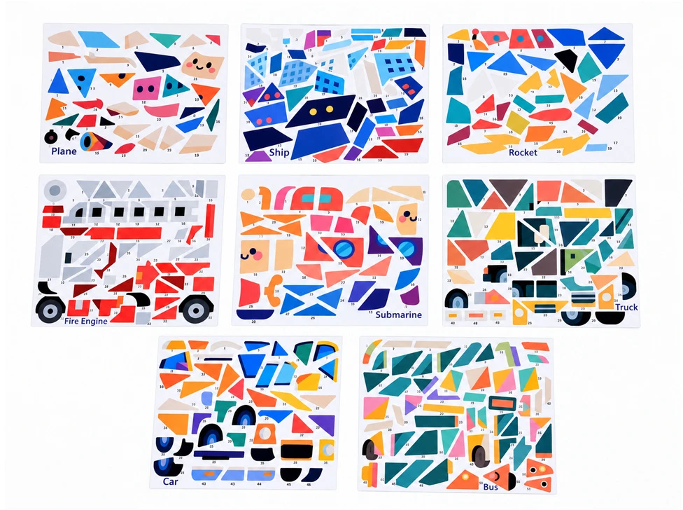Jokomisiada Numerical mosaic - gluing by numbers VEHICLES 8 pictures ZA6629 B
