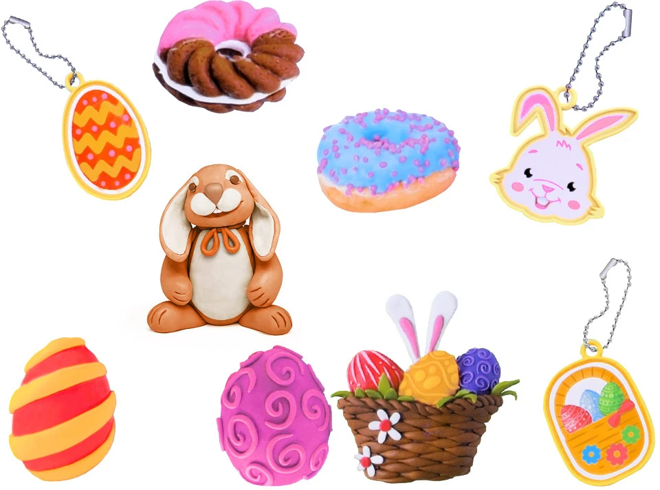 Jokomisiada Pastelinis rinkinys EASTER Plastilinas + formelės + lipdukai ZA5506