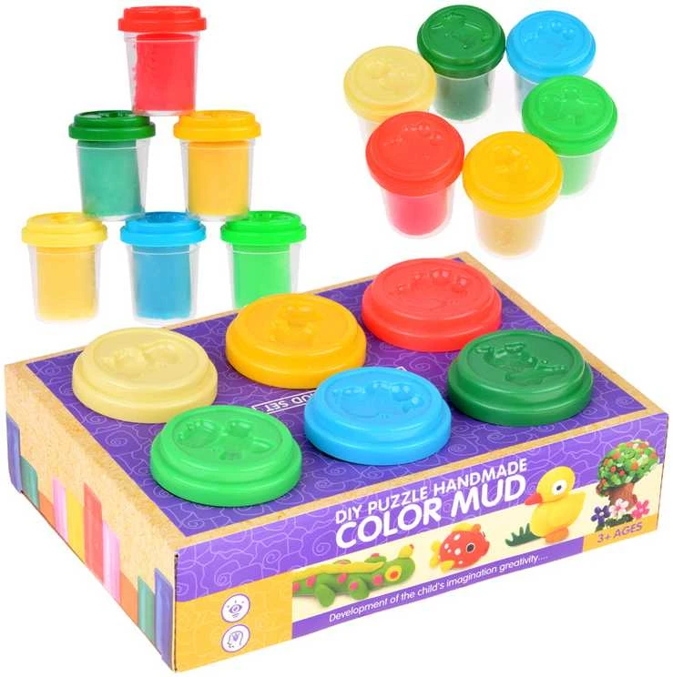 Jokomisiada Plastilinas Plastilino rinkinys iš 6 dalių spalvoto plastilino ZA5294