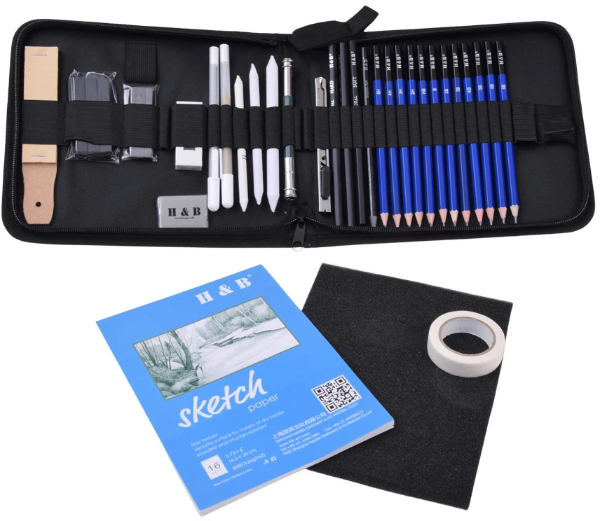 Dėlionė Jokomisiada Professional Sketching and Drawing Set Pencils Graphite Pieštukas Case AP0128