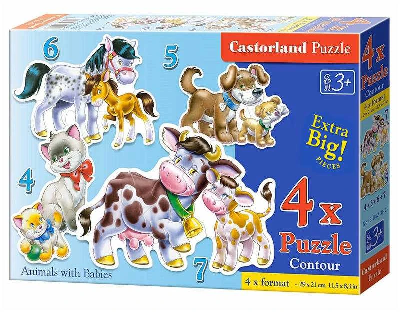 Castorland Dėlionė 22 vnt. - Gyvūnai su jaunikliais
