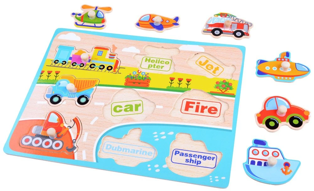 Dėlionė Jokomisiada Puzzle wooden vehicles 9ele puzzle ZA3598