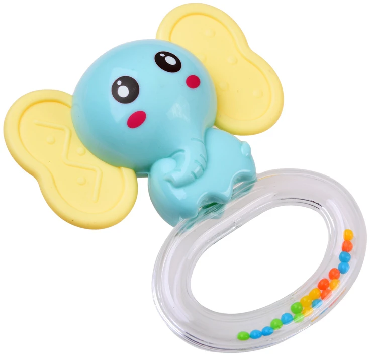 Jokomisiada Rattle and teether 2 in 1 - set of 3. Elephant, bee and lion ZA6626