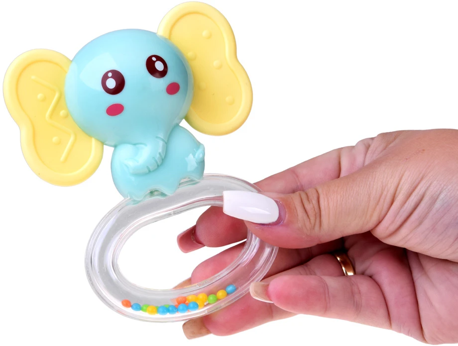 Jokomisiada Rattle and teether 2 in 1 - set of 3. Elephant, bee and lion ZA6626